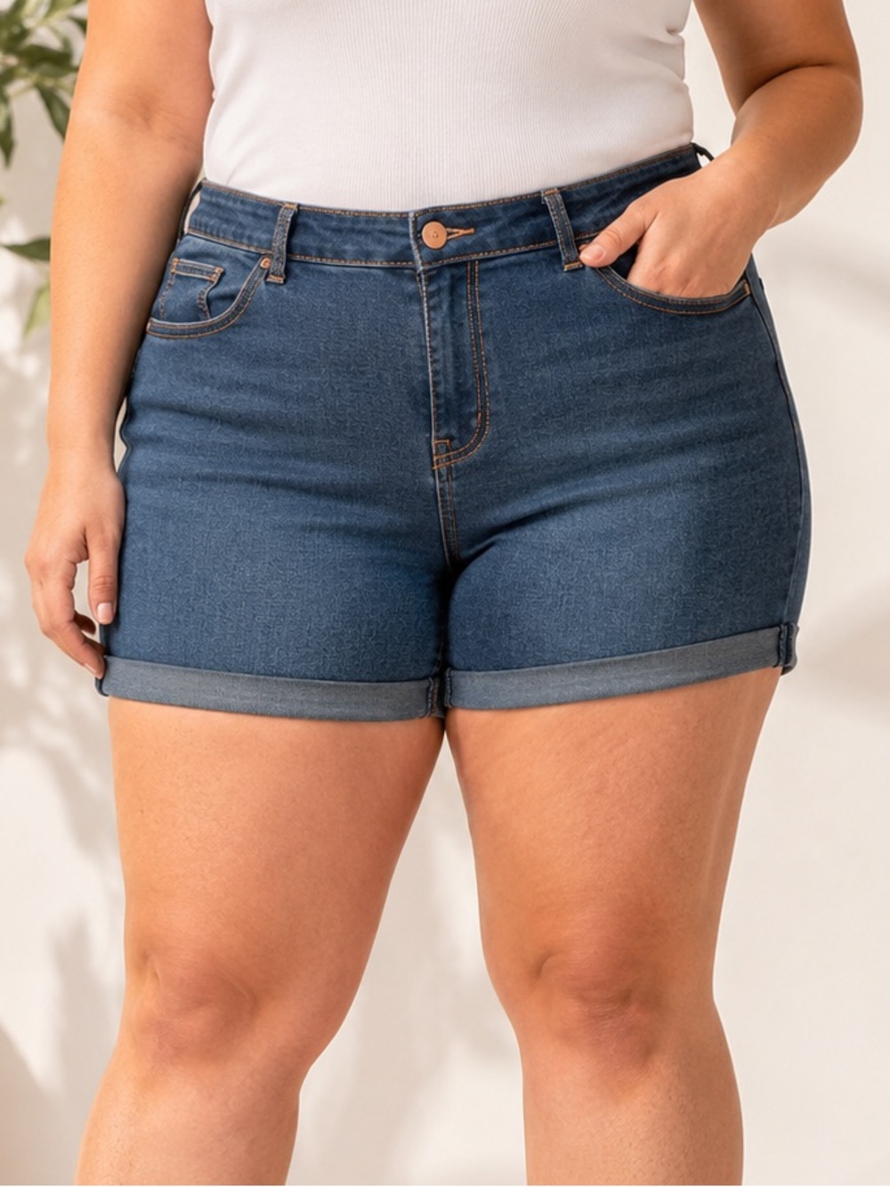 Faded Glory Dark Blue Denim Jean Shorts SIZE 18